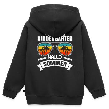 Tschüss Kindergarten Hallo Sommer bald Schule - Kinder Premium Organic Zip Hoodie - Schwarz - Hinten - AI Model Kid Male (0cm)