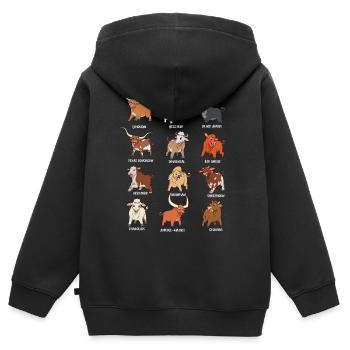 Verschiedene Kawaii Kühe - Kinder Premium Organic Zip Hoodie - Schwarz - Hinten - AI Model Kid Male (0cm)