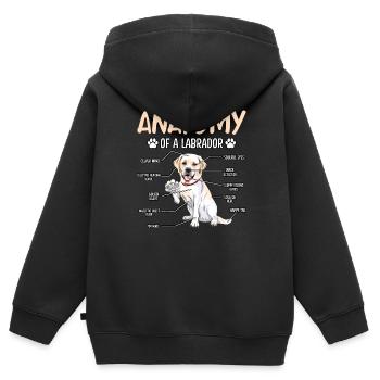 Anatomie du Labrador - Sweat Premium à capuche zippé enfant bio - noir - Dos - AI Model Kid Male (0cm)