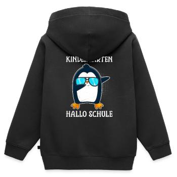 Tschüss Kindergarten Hallo Schule Schulkinder - Kinder Premium Organic Zip Hoodie - Schwarz - Hinten - AI Model Kid Male (0cm)