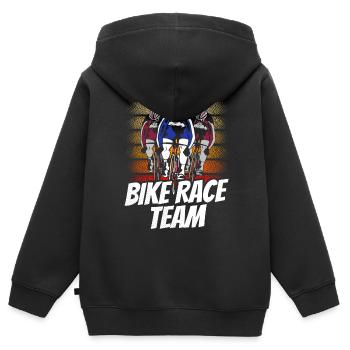 Radrennen Team Radrennfahrer Fahrrad Wettrennen - Kinder Premium Organic Zip Hoodie - Schwarz - Hinten - AI Model Kid Male (0cm)