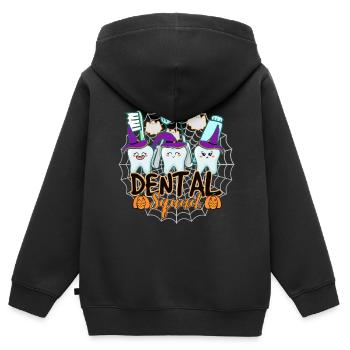 Zahn Zähne Zahnarzt Zahnmedizinische Angestellte - Kinder Premium Organic Zip Hoodie - Schwarz - Hinten - AI Model Kid Male (0cm)
