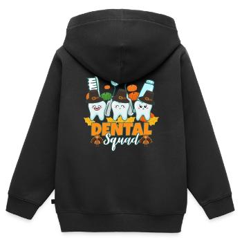 Zahn Zähne Zahnarzt Zahnmedizinische Angestellte - Kinder Premium Organic Zip Hoodie - Schwarz - Hinten - AI Model Kid Male (0cm)