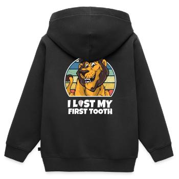 Zahn Zähne Zahnarzt Zahnmedizinische Angestellte - Kinder Premium Organic Zip Hoodie - Schwarz - Hinten - AI Model Kid Male (0cm)