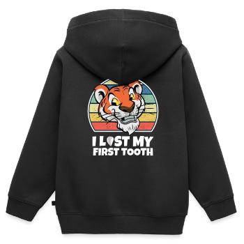 Zahn Zähne Zahnarzt Zahnmedizinische Angestellte - Kinder Premium Organic Zip Hoodie - Schwarz - Hinten - AI Model Kid Male (0cm)