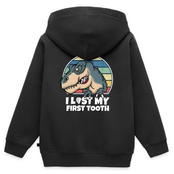 Zahn Zähne Zahnarzt Zahnmedizinische Angestellte - Kinder Premium Organic Zip Hoodie - Schwarz - Hinten - AI Model Kid Male (0cm)