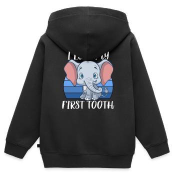 Zahn Zähne Zahnarzt Zahnmedizinische Angestellte - Kinder Premium Organic Zip Hoodie - Schwarz - Hinten - AI Model Kid Male (0cm)