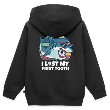 Zahn Zähne Zahnarzt Zahnmedizinische Angestellte - Kinder Premium Organic Zip Hoodie - Schwarz - Hinten - AI Model Kid Male (0cm)