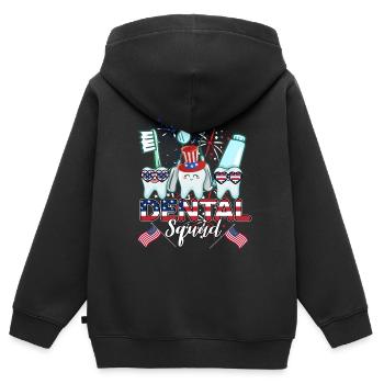 Zahn Zähne Zahnarzt Zahnmedizinische Angestellte - Kinder Premium Organic Zip Hoodie - Schwarz - Hinten - AI Model Kid Male (0cm)