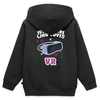 Virtual Reality VR Geschenk - Kinder Premium Organic Zip Hoodie - Schwarz - Hinten - AI Model Kid Male (0cm)