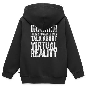 Cadeau VR de réalité virtuelle - Sweat Premium à capuche zippé enfant bio - noir - Dos - AI Model Kid Male (0cm)