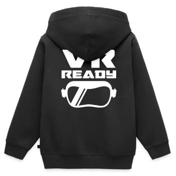 Cadeau VR de réalité virtuelle - Sweat Premium à capuche zippé enfant bio - noir - Dos - AI Model Kid Male (0cm)