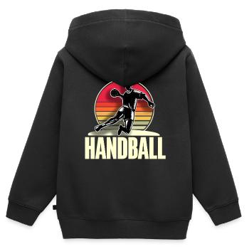 Handball Handballer - Kinder Premium Organic Zip Hoodie - Schwarz - Hinten - AI Model Kid Male (0cm)