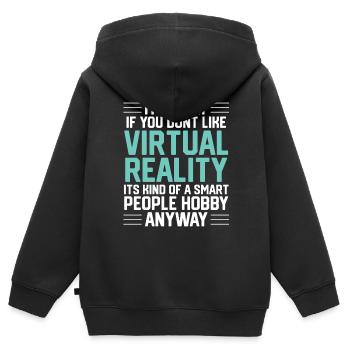 Virtual Reality VR Geschenk - Kinder Premium Organic Zip Hoodie - Schwarz - Hinten - AI Model Kid Male (0cm)