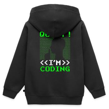 Programmation Silent I Programmation Codeur Programmation - Sweat Premium à capuche zippé enfant bio - noir - Dos - AI Model Kid Male (0cm)