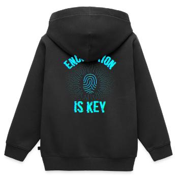 Encryption is the key Coding Coder - Kids Premium Organic Zip-up Hoodie - black - Back - AI Model Kid Male (0cm)