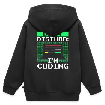 Stören Sie Nicht: Ich Programmiere Coding Coder - Kinder Premium Organic Zip Hoodie - Schwarz - Hinten - AI Model Kid Male (0cm)
