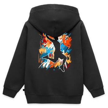 Basketball Basketballer - Kinder Premium Organic Zip Hoodie - Schwarz - Hinten - AI Model Kid Male (0cm)