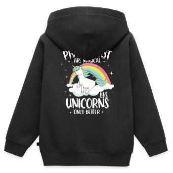 Apotheker - Kinder Premium Organic Zip Hoodie - Schwarz - Hinten - AI Model Kid Male (0cm)