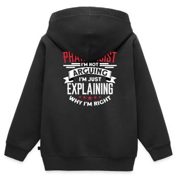 Apotheker - Kinder Premium Organic Zip Hoodie - Schwarz - Hinten - AI Model Kid Male (0cm)