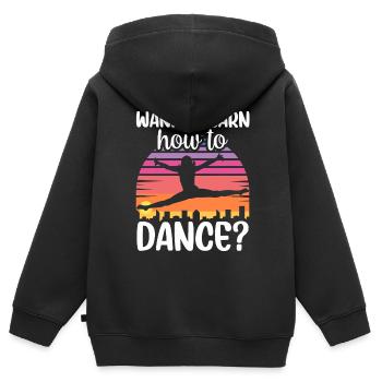 Voulez-vous apprendre à danser professeur de danse à l’école de danse - Sweat Premium à capuche zippé enfant bio - noir - Dos - AI Model Kid Male (0cm)