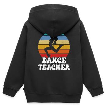 Professeur de danse École de danse Professeur de danse Cours de danse - Sweat Premium à capuche zippé enfant bio - noir - Dos - AI Model Kid Male (0cm)
