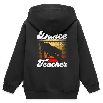 Professeur de danse Professeur de danse Cours de danse École de danse - Sweat Premium à capuche zippé enfant bio - noir - Dos - AI Model Kid Male (0cm)