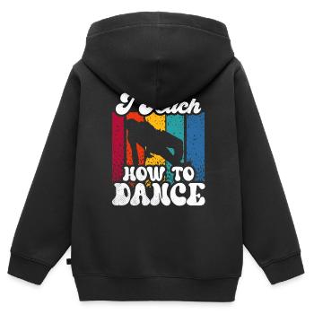 J’enseigne comment danser, professeur de danse, école de danse - Sweat Premium à capuche zippé enfant bio - noir - Dos - AI Model Kid Male (0cm)