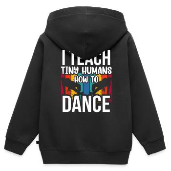 Ich Bringe Winzigen Menschen Das Tanzen Bei - Kinder Premium Organic Zip Hoodie - Schwarz - Hinten - AI Model Kid Male (0cm)