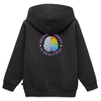 ADHD - Kids Premium Organic Zip-up Hoodie - black - Back - AI Model Kid Male (0cm)