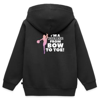 Cheerleader - Kinder Premium Organic Zip Hoodie - Schwarz - Hinten - AI Model Kid Male (0cm)