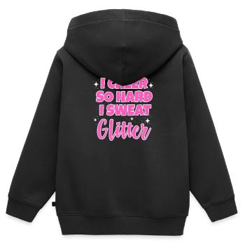 Cheerleader - Kinder Premium Organic Zip Hoodie - Schwarz - Hinten - AI Model Kid Male (0cm)