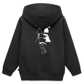 Skelett Geist Tod - Kinder Premium Organic Zip Hoodie - Schwarz - Hinten - AI Model Kid Male (0cm)