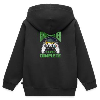Kindergarten - Kinder Premium Organic Zip Hoodie - Schwarz - Hinten - AI Model Kid Male (0cm)