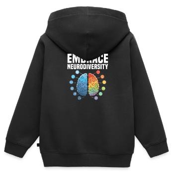 TDAH TDAH Cadeau de déficit de l’attention - Sweat Premium à capuche zippé enfant bio - noir - Dos - AI Model Kid Male (0cm)