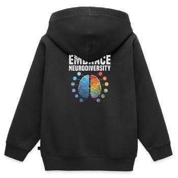 ADHD - Kids Premium Organic Zip-up Hoodie - black - Back - AI Model Kid Male (0cm)