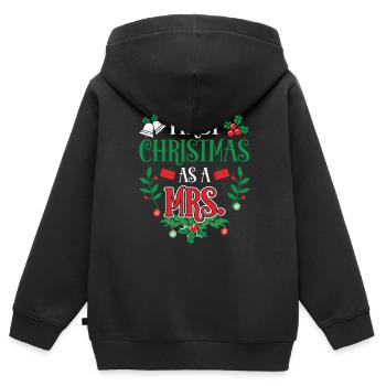 Erste Weihnachten Als Ehefrau Erstes Weihnachten - Kinder Premium Organic Zip Hoodie - Schwarz - Hinten - AI Model Kid Male (0cm)