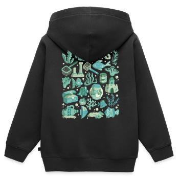 Aquarium - Kinder Premium Organic Zip Hoodie - Schwarz - Hinten - AI Model Kid Male (0cm)