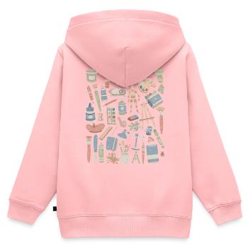 Art et créativité - Sweat Premium à capuche zippé enfant bio - rose - Dos - AI Model Kid Female (0cm)