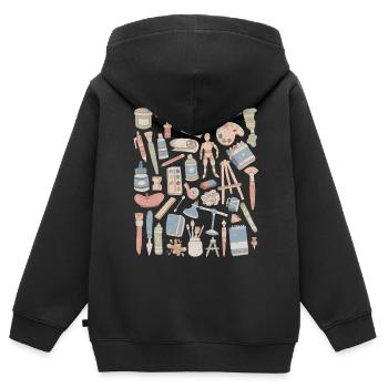 Art et créativité - Sweat Premium à capuche zippé enfant bio - noir - Dos - AI Model Kid Male (0cm)