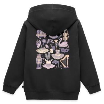 Ballett - Kinder Premium Organic Zip Hoodie - Schwarz - Hinten - AI Model Kid Male (0cm)