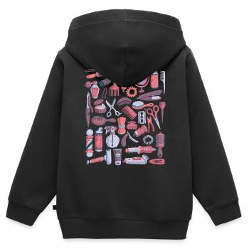 Frisör & Barbier - Kinder Premium Organic Zip Hoodie - Schwarz - Hinten - AI Model Kid Male (0cm)