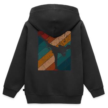Kickboxing - Kinder Premium Organic Zip Hoodie - Schwarz - Hinten - AI Model Kid Male (0cm)