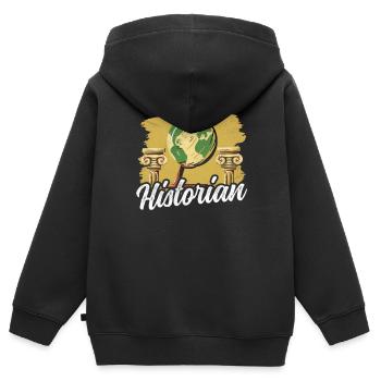 Historien Histoire Professeur d’histoire Histoire - Sweat Premium à capuche zippé enfant bio - noir - Dos - AI Model Kid Male (0cm)