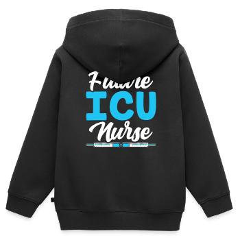 Zukünftige Intensivkrankenschwester Intensiv - Kinder Premium Organic Zip Hoodie - Schwarz - Hinten - AI Model Kid Male (0cm)