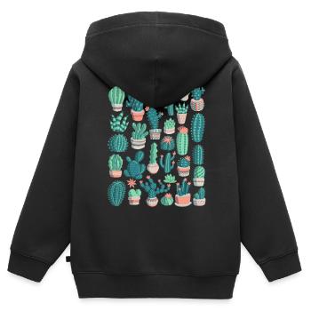 Kakteen - Kinder Premium Organic Zip Hoodie - Schwarz - Hinten - AI Model Kid Male (0cm)