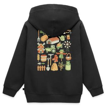 Bauernhof - Kinder Premium Organic Zip Hoodie - Schwarz - Hinten - AI Model Kid Male (0cm)