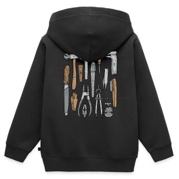 Goldschmied Werkzeug - Kinder Premium Organic Zip Hoodie - Schwarz - Hinten - AI Model Kid Male (0cm)