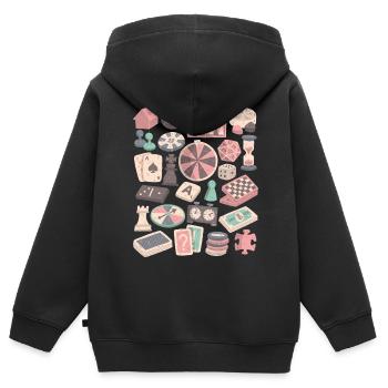 Brettspiele und Gesellschaftsspiele - Kinder Premium Organic Zip Hoodie - Schwarz - Hinten - AI Model Kid Male (0cm)