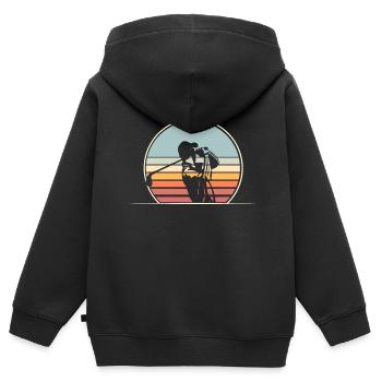 Golf Golfer - Kinder Premium Organic Zip Hoodie - Schwarz - Hinten - AI Model Kid Male (0cm)